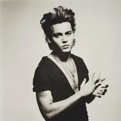Patrick Demarchelier, Johnny Depp, 1986, Platinum print on Arches paper, printed