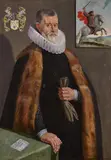 Vigor Boucquet, Portrait of Jacob Duyvene Crooppman from Ypres, Oil on panel (parquetted)