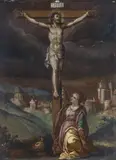 circle of Marcellus Coffermans, Crucifixion of Christ, Oil on copper