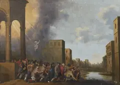 Joost Cornelisz Droochsloot, Healing of the Sick at the Pool of Bethesda, Oil on canvas (relined)