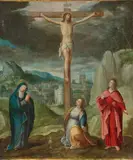 Flemish School 16th century, Crucifixion of Christ, Oil on canvas (relined)