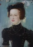 French School 16th century, Portrait of a Lady (probably Marguerite de Valois), Oil on panel