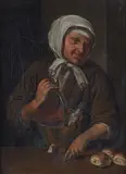 Dutch School around 1700, The Fishmonger, Oil on canvas (relined)