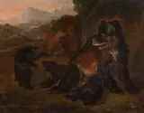 Abraham Hondius, Female Bear with Three Cubs, Oil on panel