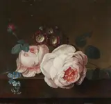 Still Life with Roses, Primroses and Forget-Me-Nots by Nicolaas Frederik Knip, Oil on panel, sold Nov 2022