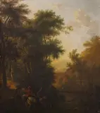 Isaac de Moucheron, Landscape with a Group of Trees on the Left, Oil on canvas