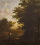 Isaac de Moucheron, Landscape with a Group of Trees on the Right, Oil on canvas