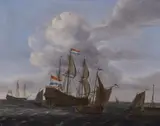 Netherlandish School 17th century, Maritime Scene, Oil on panel (parquetted)