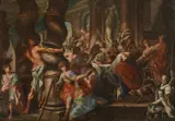 Simon Destroying the Temple of the Philistines by South German or Austrian School 18th century, Oil on canvas, offered Nov 2022