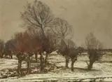 Max Clarenbach, Melting Snow near Wittlaer, Oil on canvas