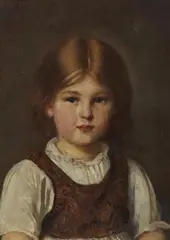 Franz Defregger, Portrait of a Girl, Oil on panel