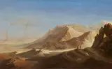 Desert Landscape with Bedouin Camp by French Artist 19th century, Oil on canvas, offered Nov 2022