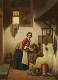 Charles Joseph Grips, The copper cleaner, Oil on panel