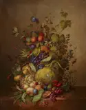 Cornelis Johannes van Hulsteijn, Still Life with Fruit, Oil on canvas
