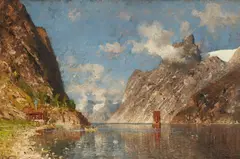 Adelsteen Normann, Norwegian Fjord Landscape, Oil on canvas