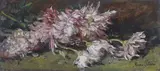 Anna Peters, Flower Still Life with Chrysanthemums, Oil on card