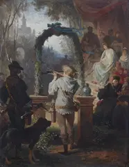 Theodor Pixis, Knights Tournament, Oil on panel