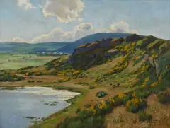 Maar on Moseberg in the Eifel, with Bettenfeld in the Background by Fritz von Wille, Oil on canvas, sold Nov 2022