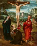 Antwerp School around 1525 -1530, Cruxificion of Christ, Oil on panel