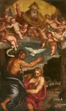 Venetian School 16th century, The Baptism of Christ, Oil on canvas (relined)