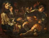 The Concert by Italian Caravaggesque Painter 17th century, Oil on canvas (relined), offered Nov 2022