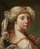 Portrait of a Lady in Turkish Costume by Venetian School 17th & 18th century, Oil on canvas (relined), offered Nov 2022