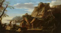 Salvator Rosa, Coastal landscape, Oil on canvas
