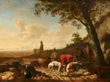 Ludolf de Jongh, Hunters Resting by a Water Hole, Oil on panel