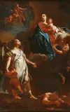Giovanni Battista Piazzetta workshop, The Virgin and Child with a Guardian Angel, Oil on canvas