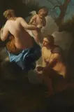Dutch School 18th century, Mercury handing the Apple to Paris
Venus handing the Apples to Hippomenes, Oil on canvas (relined). Each