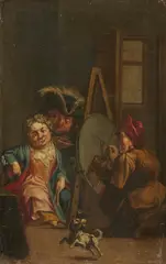 The Artist´s Studio by Bernardino Deho, Oil on canvas (relined), offered Nov 2022