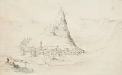 Matthäus Merian, View of Riva at Lake Garda, Pen in black and grey on paper
