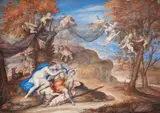 Flemish School, The Prophecy of Nessus
Venus in the Forge of Vulcan, Gouache on paper, mounted on panel. each