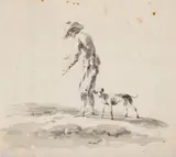 Salvator Rosa, Figure Study with a Dog