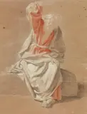 Johann Justin Preissler, Study for Saint John
Study for a seated Saint, Black, white and red chalk. each