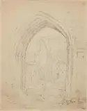 Robert Kummer, Monastery Ruins, Pencil on paper