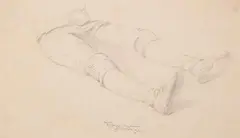 Leg study by Carl Spitzweg, Pencil on paper, offered Nov 2022