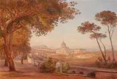 Salomon Corrodi, View of Rome, Watercolour