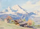 Edward Harrison Compton, Berchtesgaden landscape with a view of the Watzmann mountain