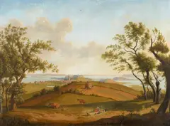 Ludwig Philipp Strack, View of Plön seen from Mount Parnass, Oil on canvas