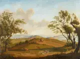 Ludwig Philipp Strack, View of Plön seen from Mount Parnass, Oil on canvas