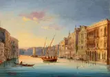 Carlo Grubacs, View of the Canal Grande, Oil on canvas