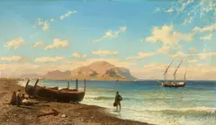 View of Monte Pellegrino near Palermo by Friedrich Nerly, Oil on canvas, offered Nov 2022