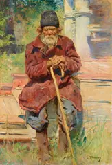Konstantin Makovsky, An Old Beggar, Oil on canvas
