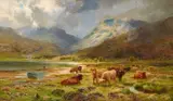 Louis Bosworth Hurt, Herd of Cattle in the Highlands