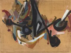 Hann Trier, Oho (Interjektion), 1952, Eggtempera on canvas