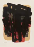 Pierre Soulages, Lithographie No.8, 1958, Colour lithograph on card