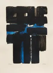 Pierre Soulages, Eau-forte Xa, 1957, Colour etching on card