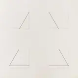 François Morellet, Triangle éclaté en 4, 1977, Ink on card collaged on card