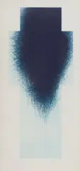 Arnulf Rainer, Dunkelblaues Kreuz (Großes Kreuz II), 1980/1981, Colour drypoint etching